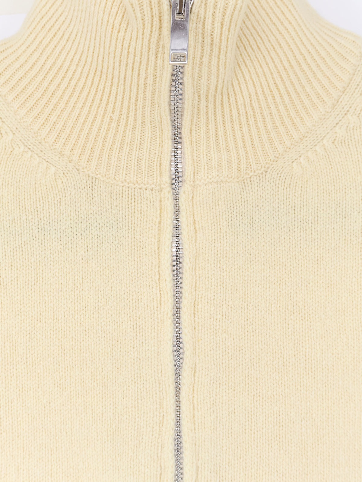 Wool and cashmere half-zip cardigan