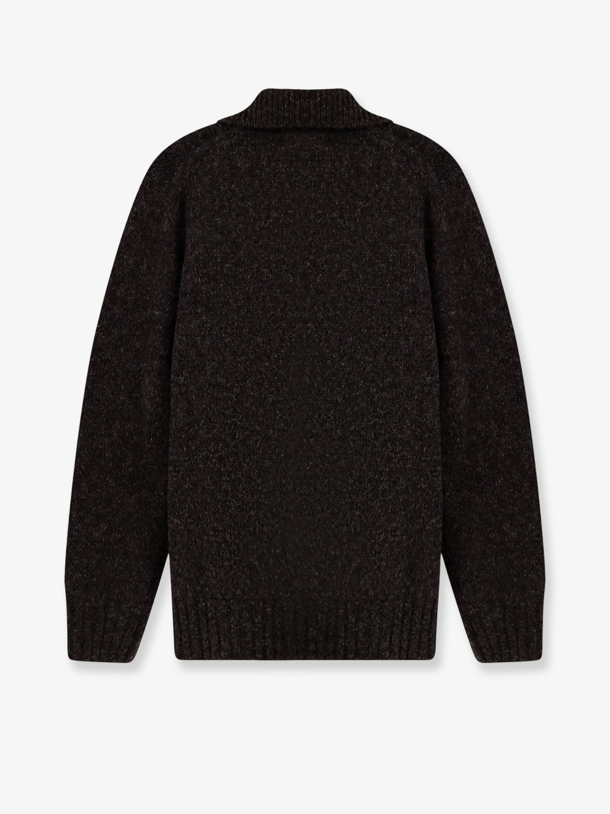 Maglia con colletto a costine in misto lana