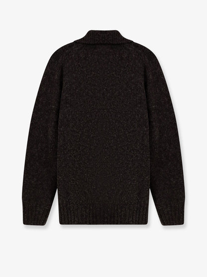Maglia con colletto a costine in misto lana thumbnail