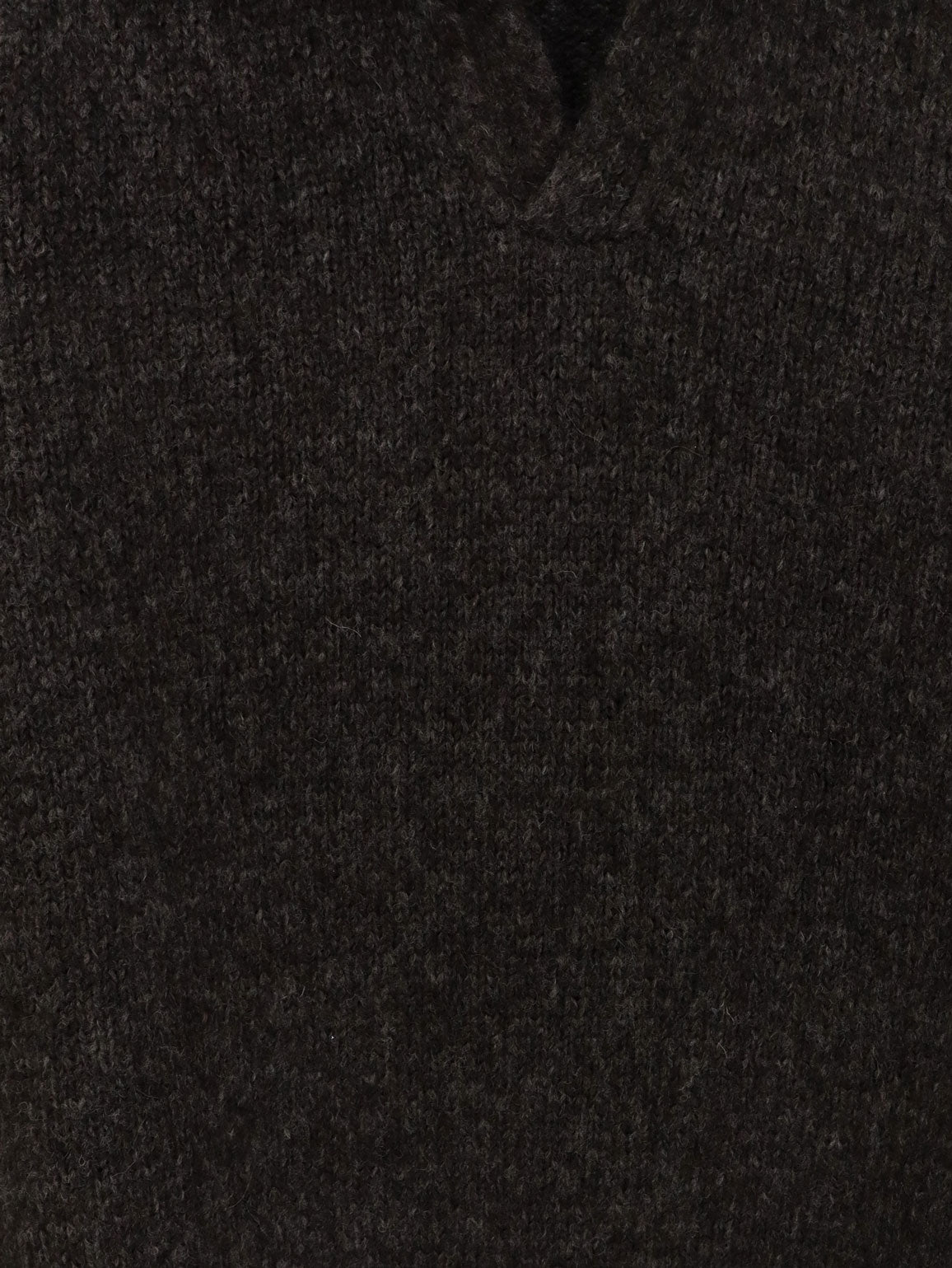 Wool blend ribbed collar sweater