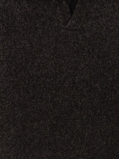 Wool blend ribbed collar sweater thumbnail