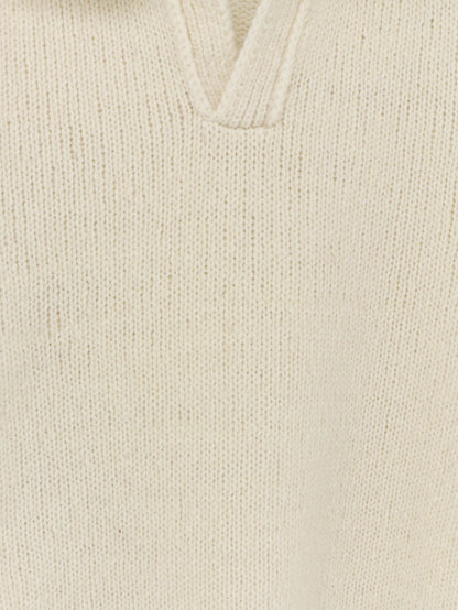 Wool blend ribbed collar sweater thumbnail