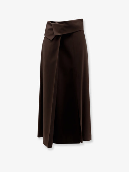 Stretch virgin wool long skirt thumbnail