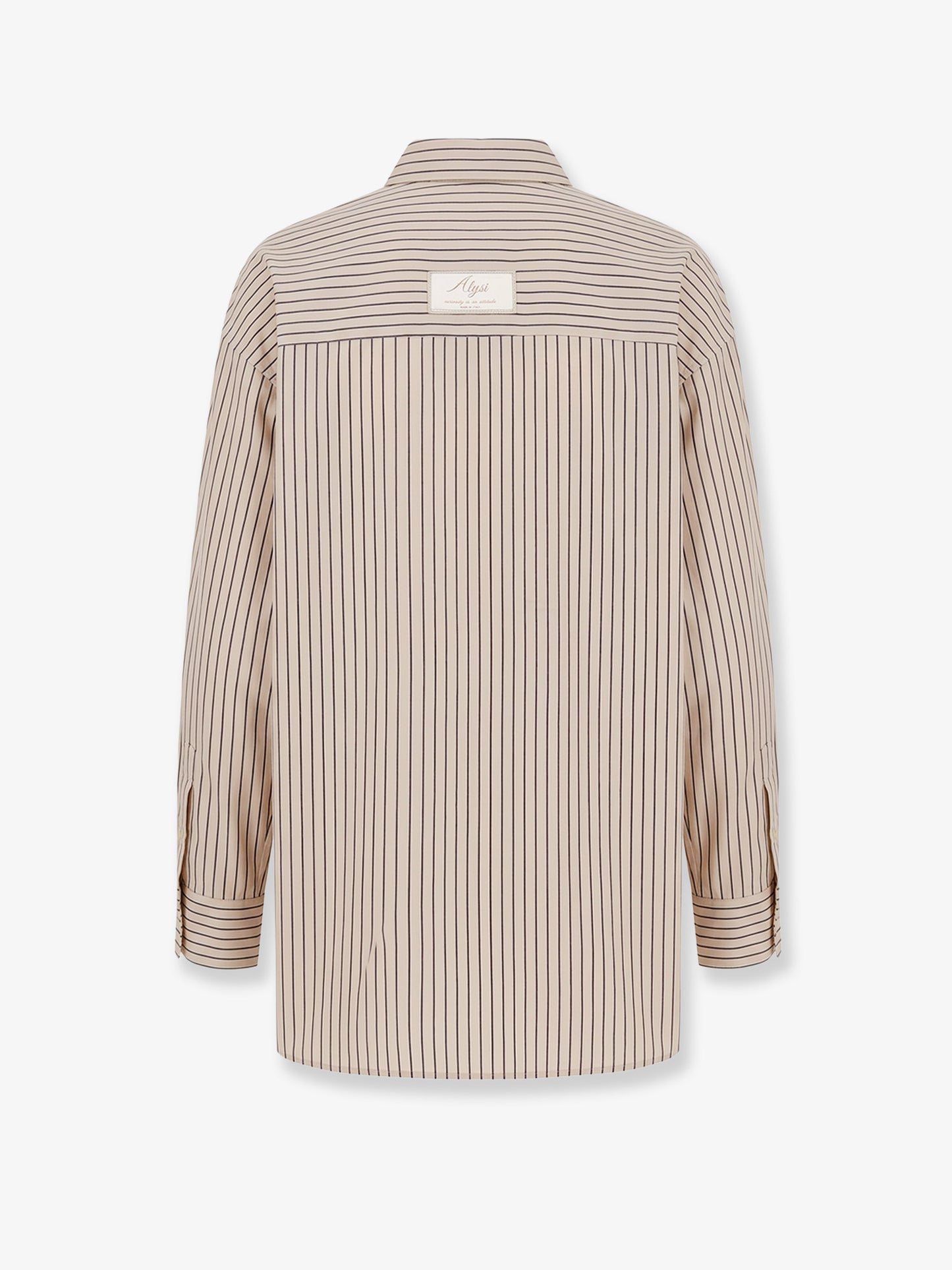 Oversize striped lyocell and silk shirt