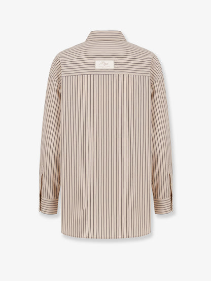 Oversize striped lyocell and silk shirt thumbnail