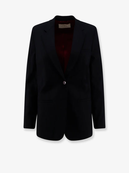Single-breasted stretch virgin wool blazer thumbnail