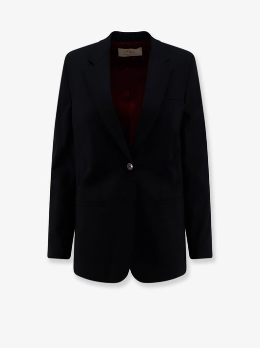 Single-breasted stretch virgin wool blazer