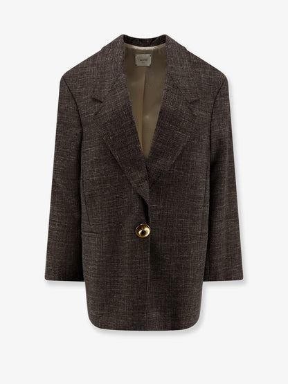 Oversize wool and linen blend blazer thumbnail