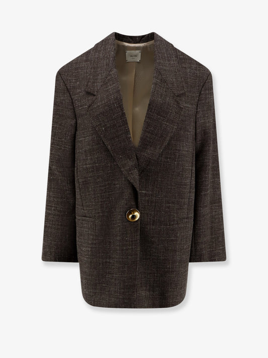 Oversize wool and linen blend blazer