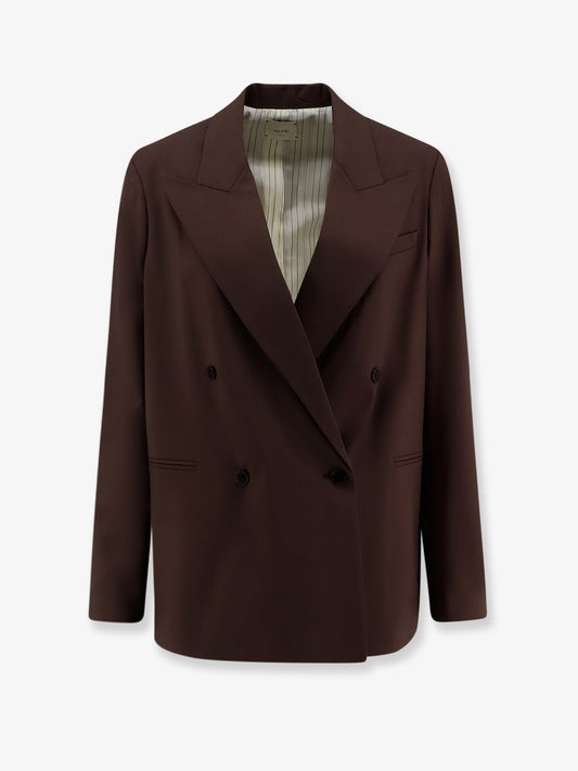 Double-breasted stretch virgin wool blazer