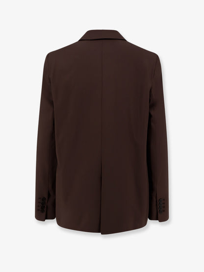 Double-breasted stretch virgin wool blazer thumbnail