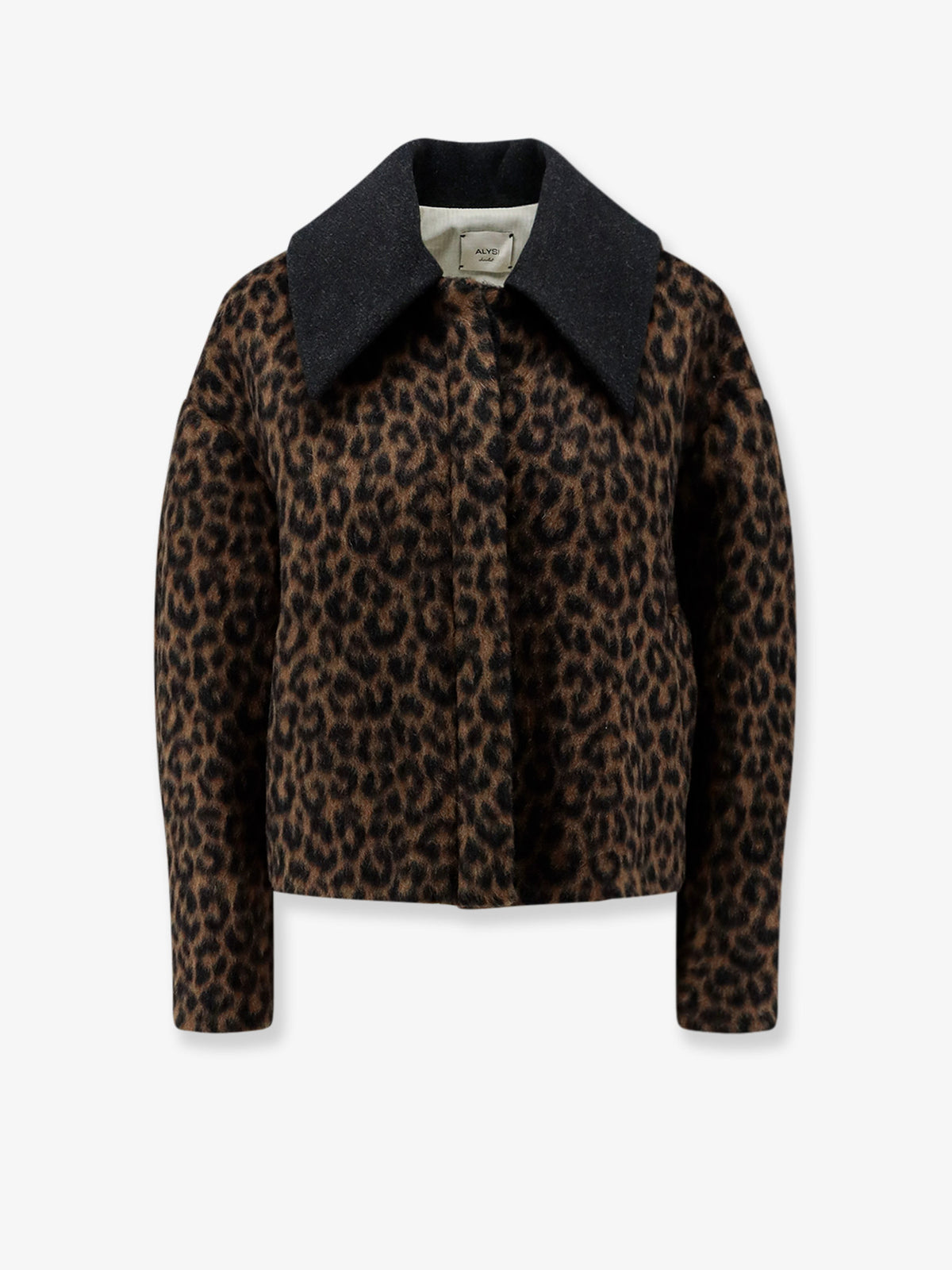 Virgin wool and mohair jacket with animal print
