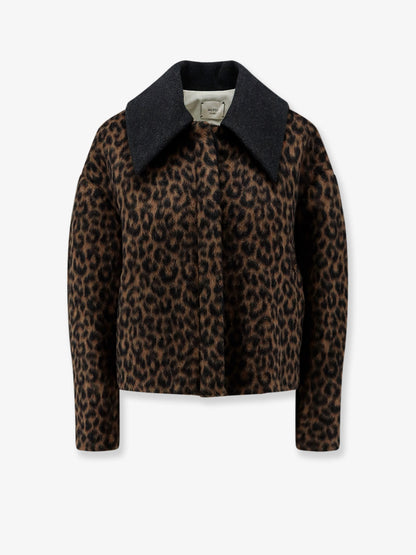 Virgin wool and mohair jacket with animal print thumbnail