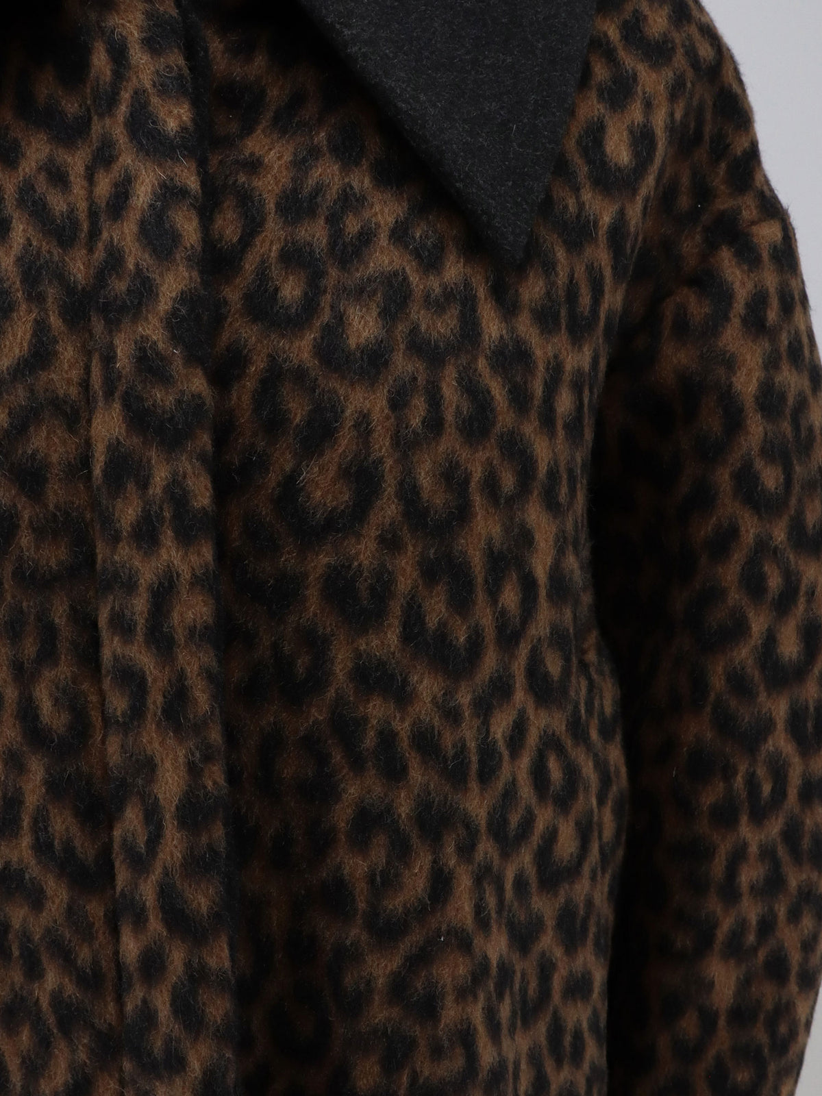 Virgin wool and mohair jacket with animal print