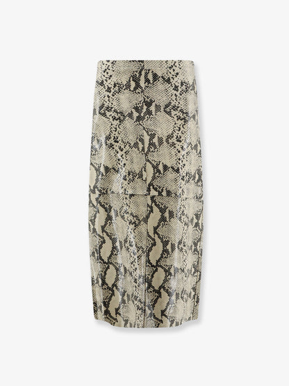 Python-print leather midi skirt thumbnail