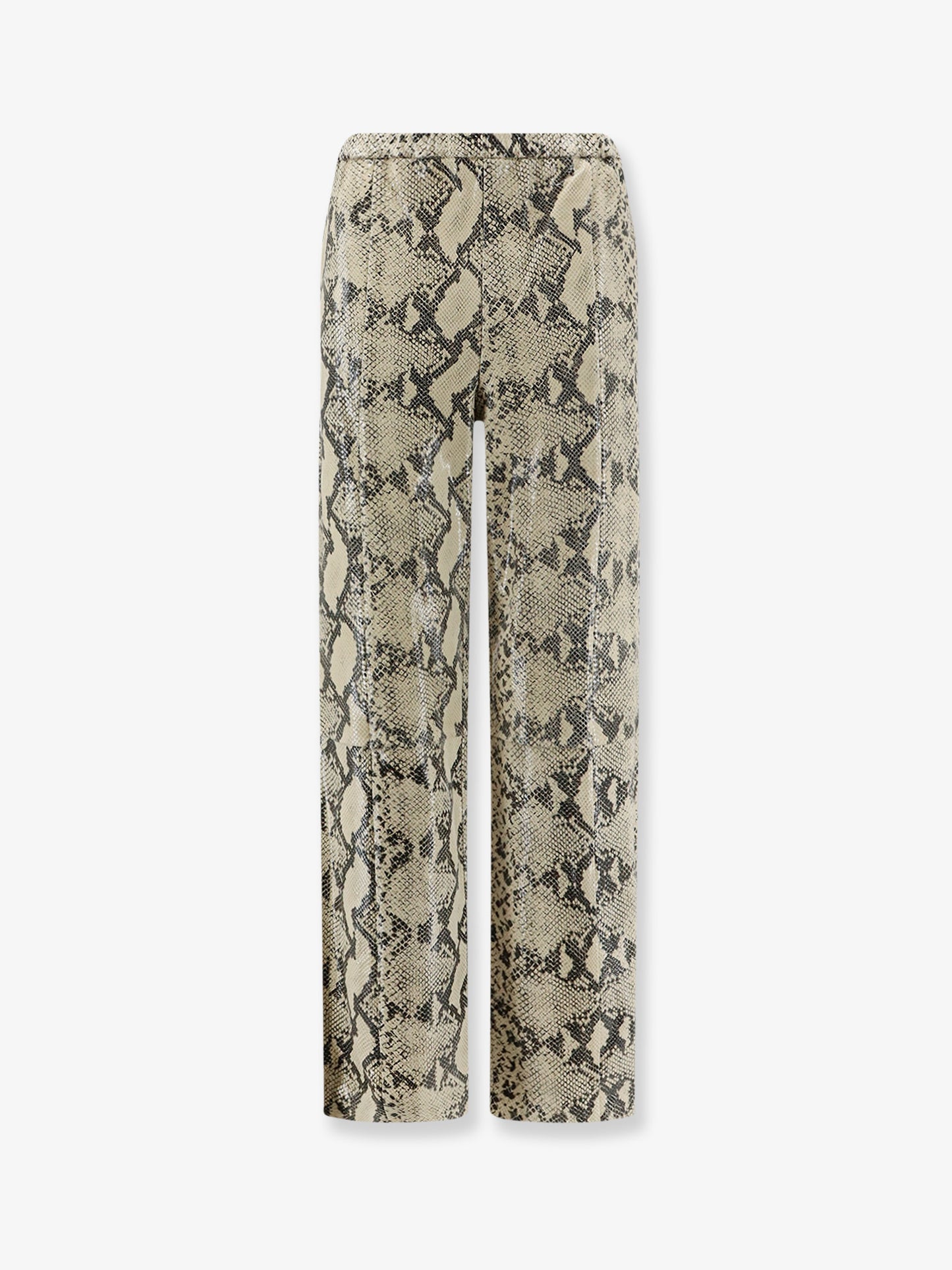 Python-print leather trousers