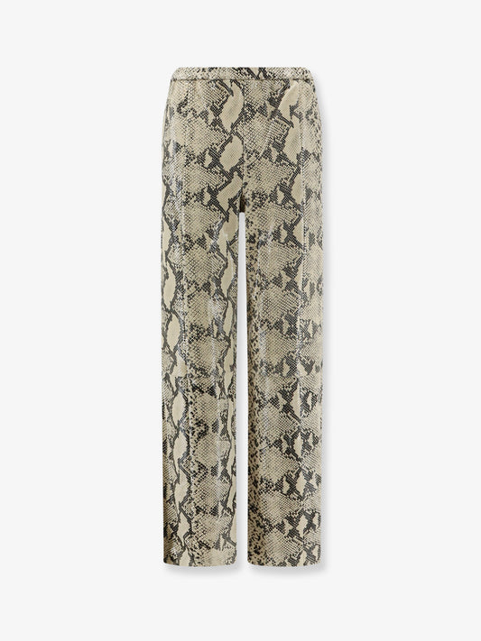 Python-print leather trousers