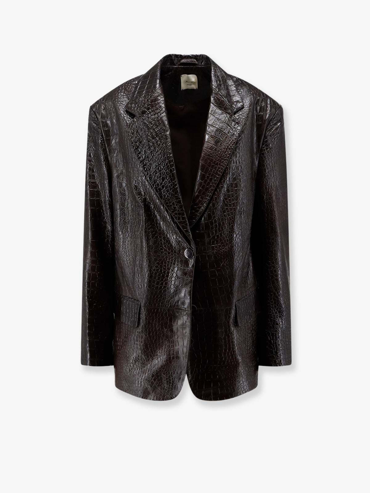 Leather jacket with Croco print