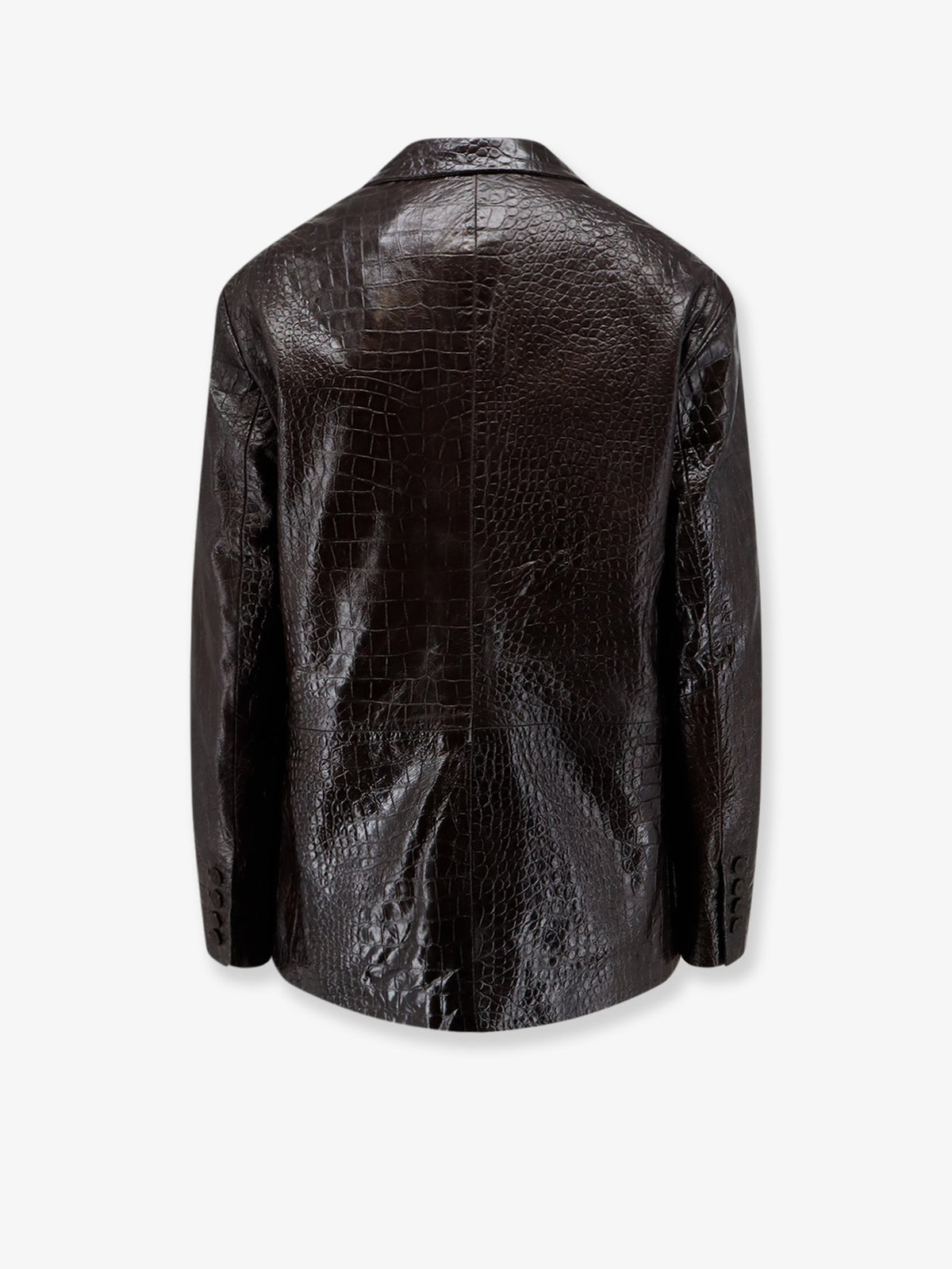 Leather jacket with Croco print