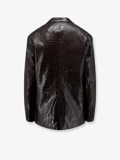 Leather jacket with Croco print thumbnail