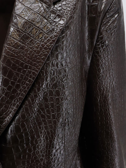 Leather jacket with Croco print thumbnail
