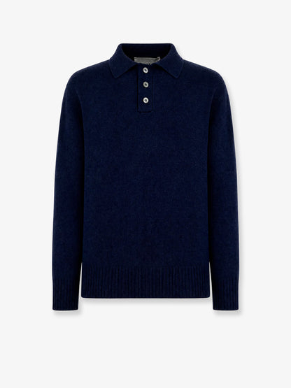 Wool and cashmere polo shirt sweater thumbnail
