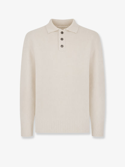 Wool and cashmere polo shirt sweater thumbnail