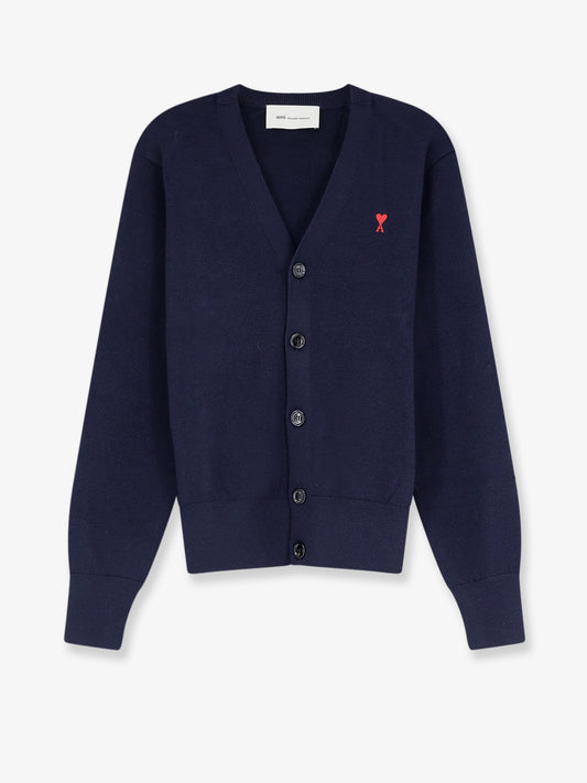 Wool cardigan with iconic embroidery