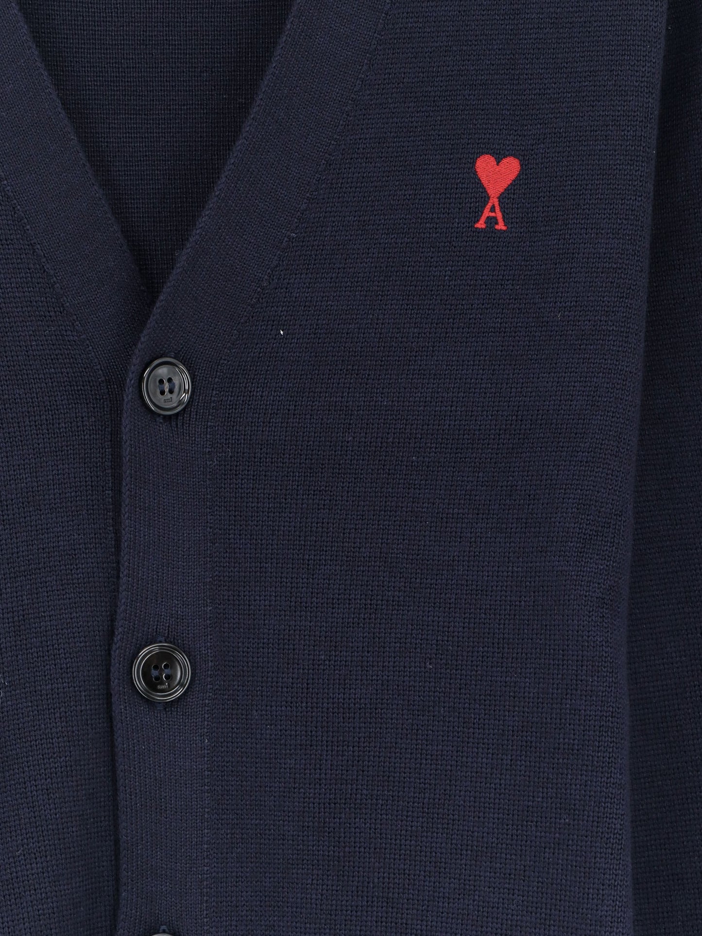 Wool cardigan with iconic embroidery