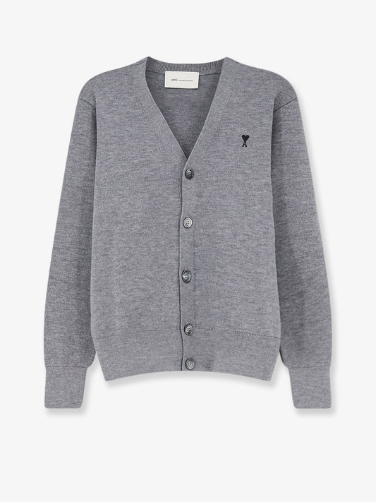 Wool cardigan with iconic embroidery