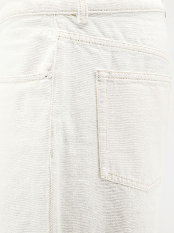 White denim trousers