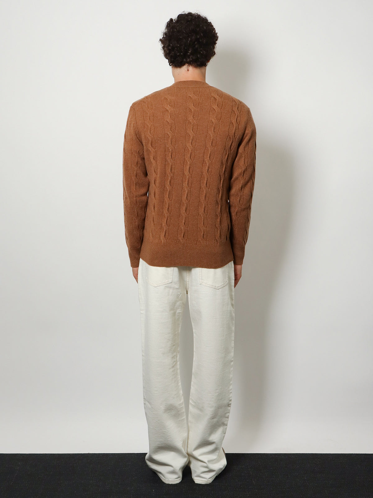 Braided knit wool sweater