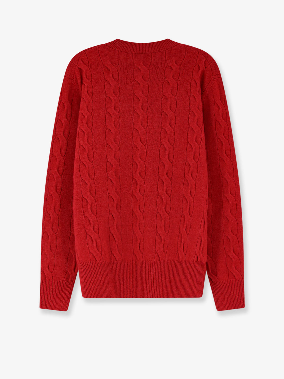 Wool sweater with cable knit