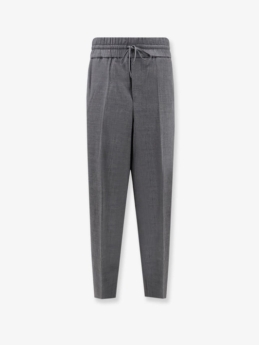 Virgin wool trousers with elastic