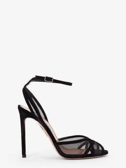Shear mesh and suede sandals thumbnail