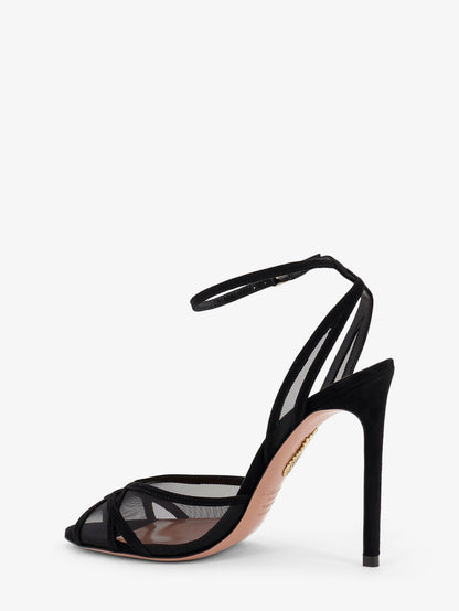 Shear mesh and suede sandals thumbnail