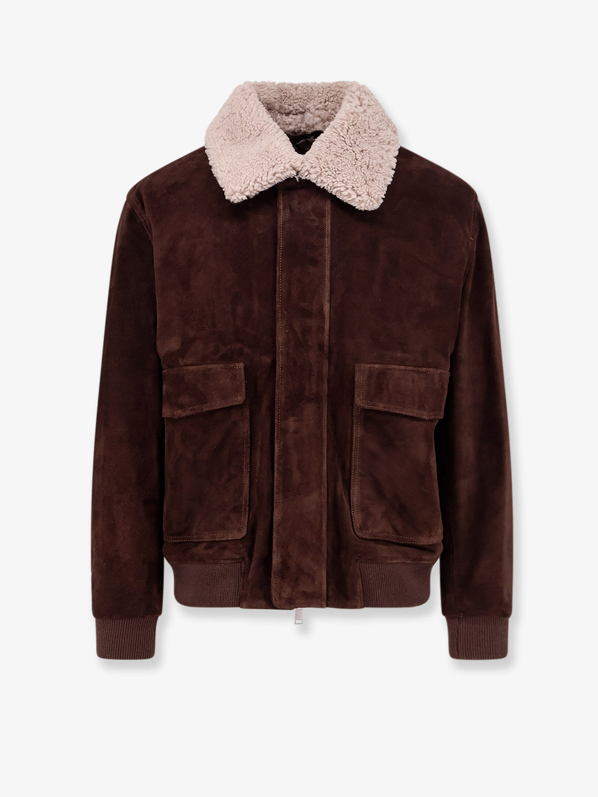 Suede Jacket with fur collar