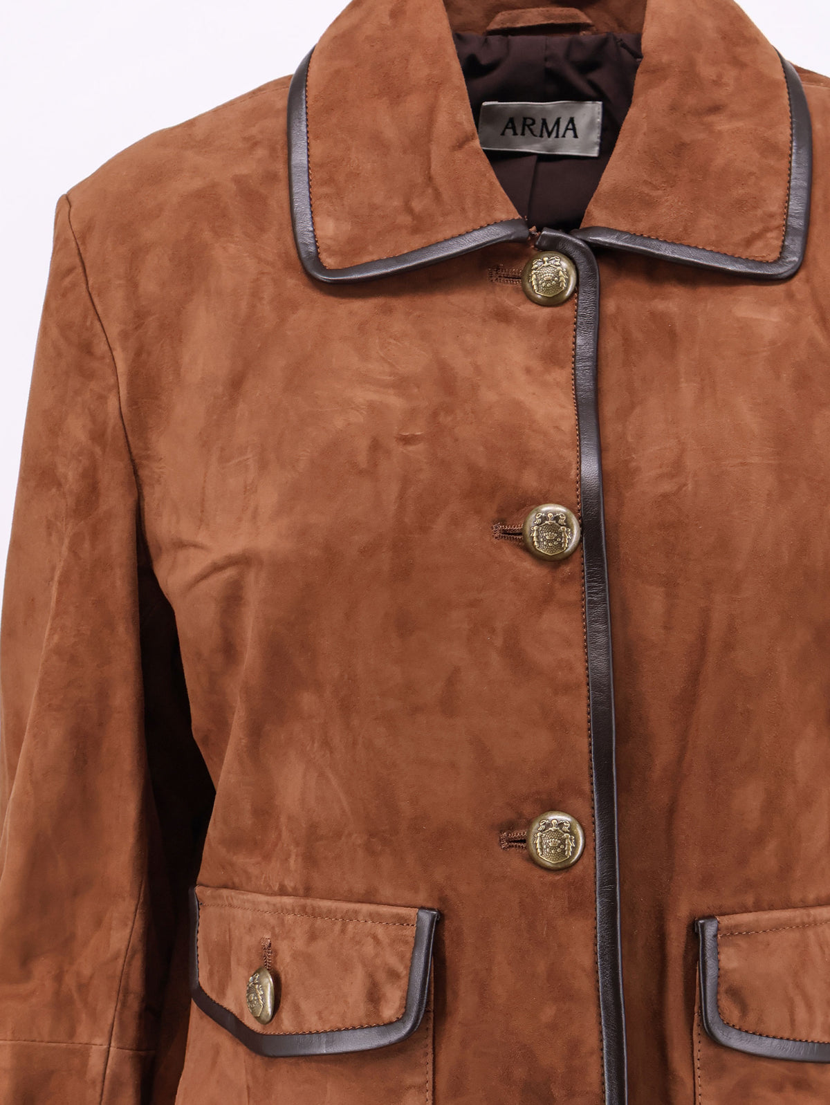 Yasmine suede jacket with leather trim