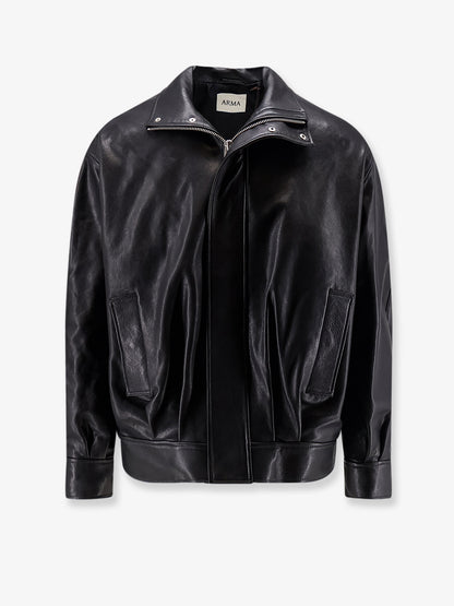 Paulo black leather jacket thumbnail