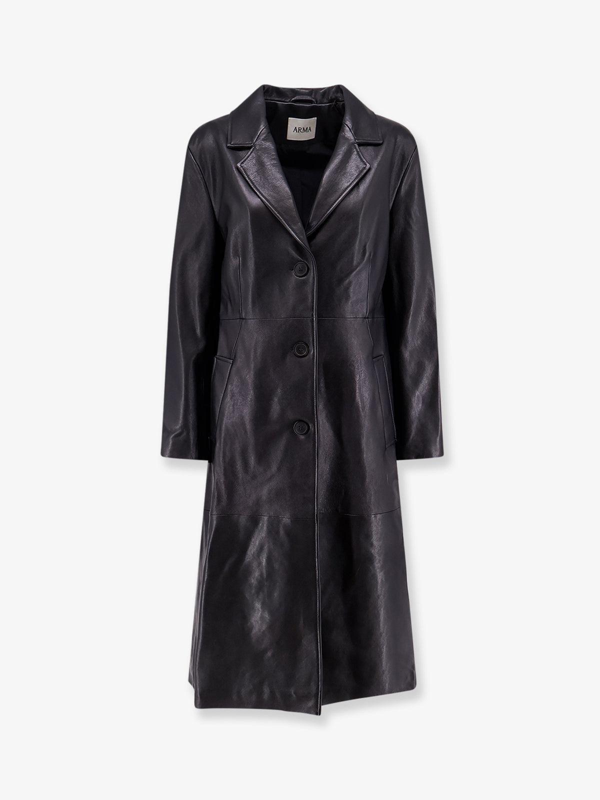 Asia leather trench coat