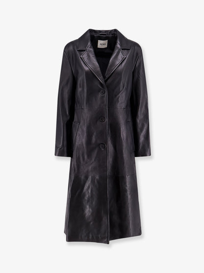 Asia leather trench coat thumbnail