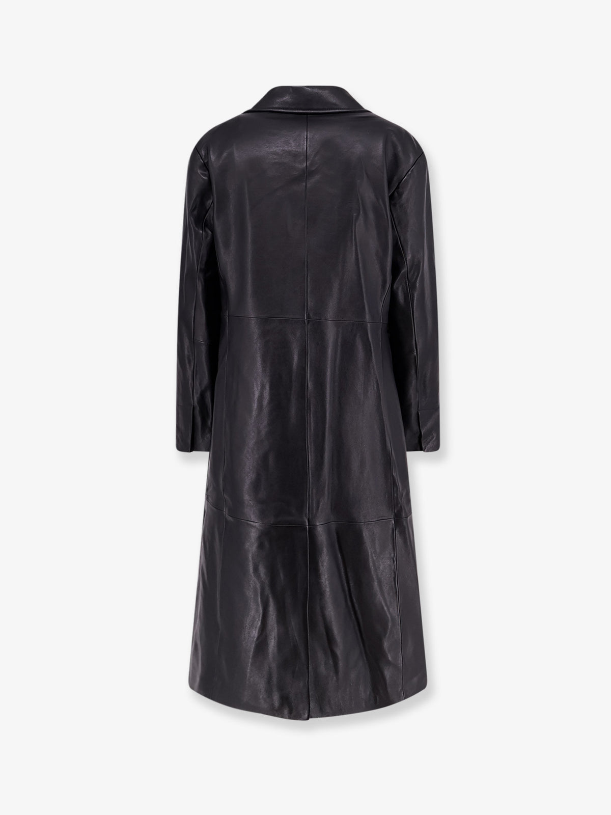 Asia leather trench coat