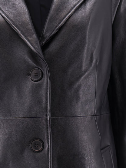 Asia leather trench coat thumbnail