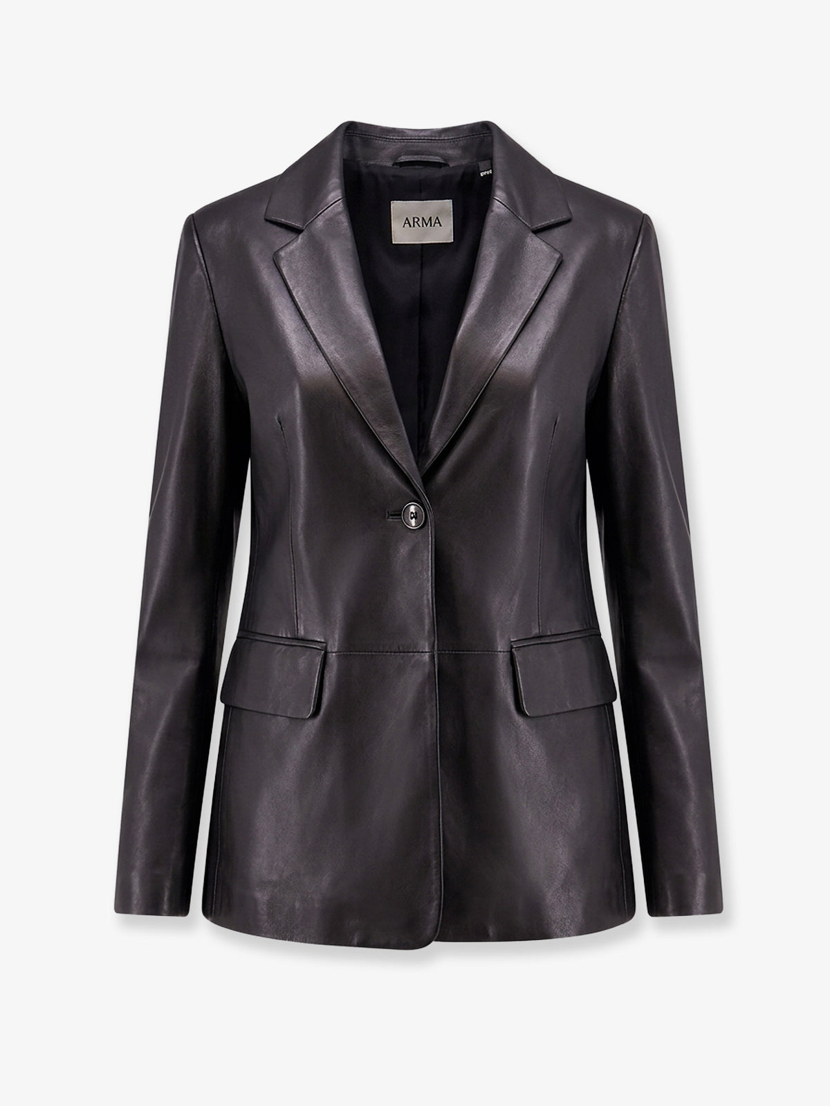 Sema single-breasted leather blazer