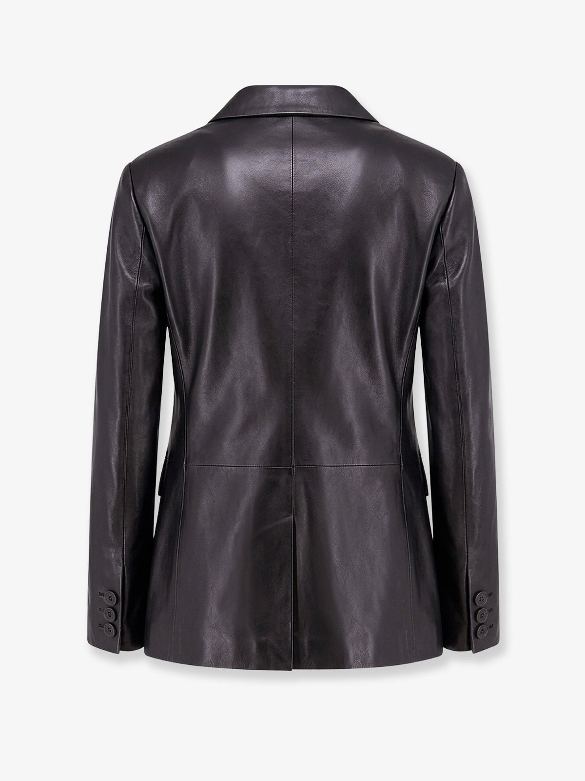 Sema single-breasted leather blazer