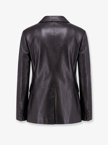 Sema single-breasted leather blazer thumbnail