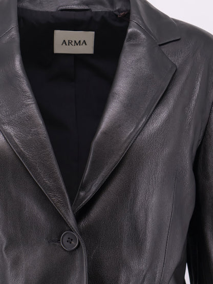 Sema single-breasted leather blazer thumbnail
