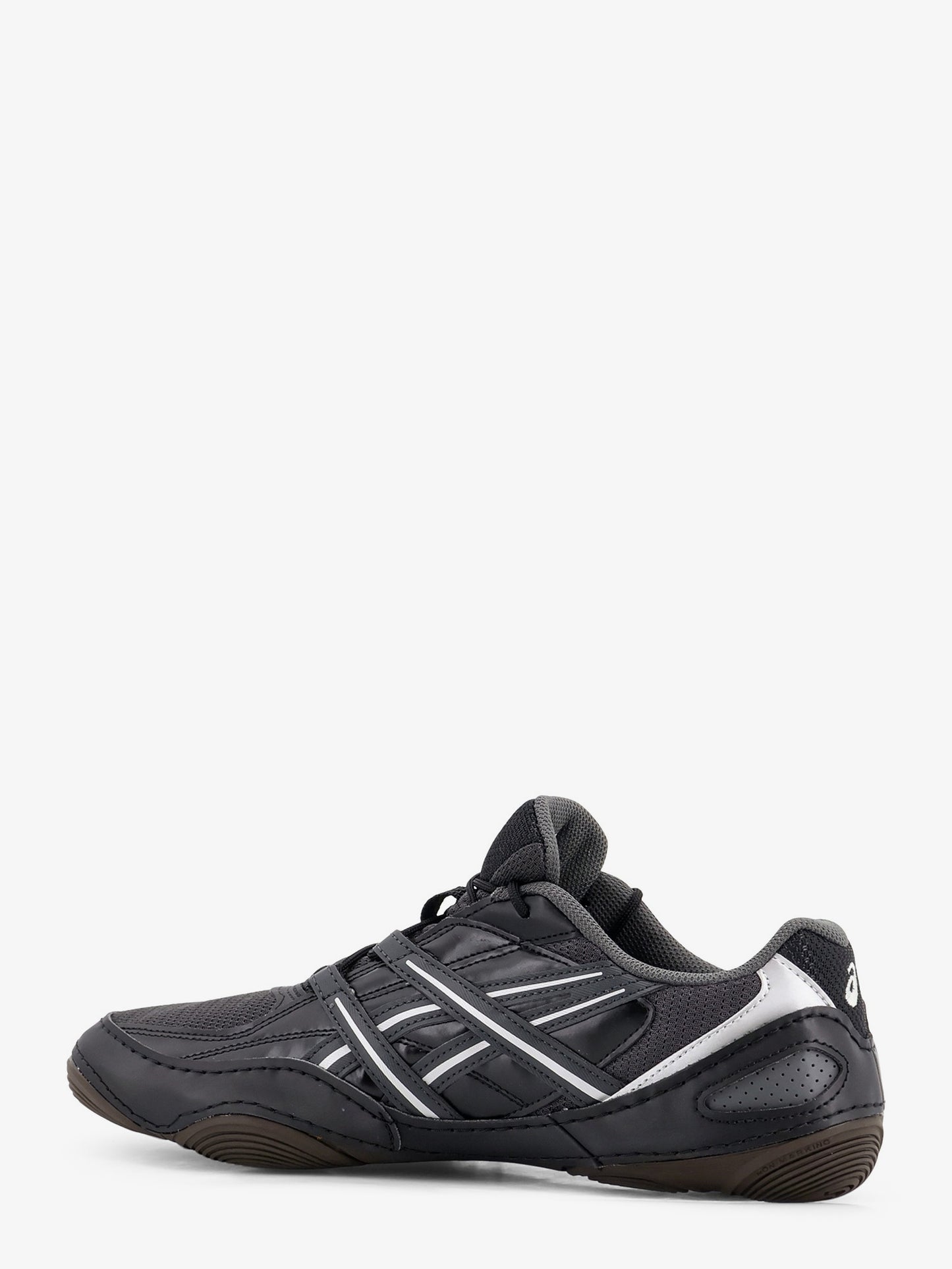 Hypersync mesh and leather sneakers with embroidered logo