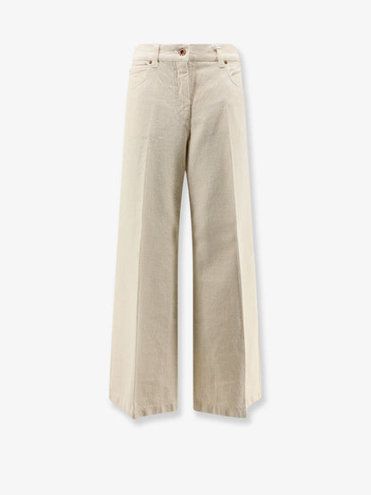 Denim trousers with back logo patch thumbnail