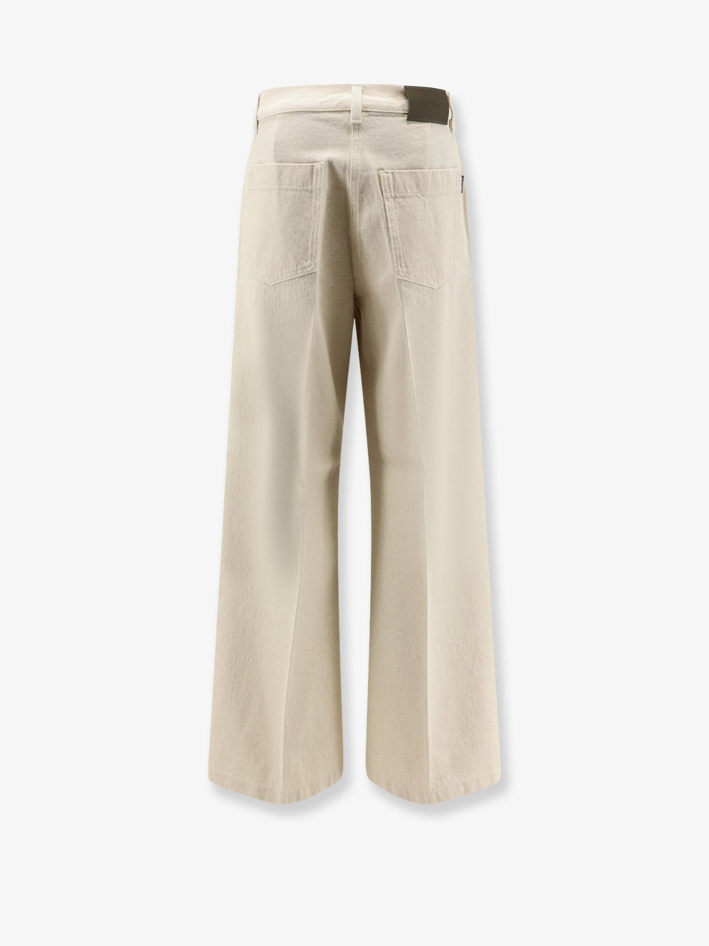 Denim trousers with back logo patch